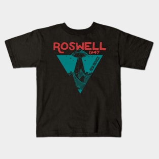 Roswell new mexico 1947 ufo beam flying saucer abduction Kids T-Shirt